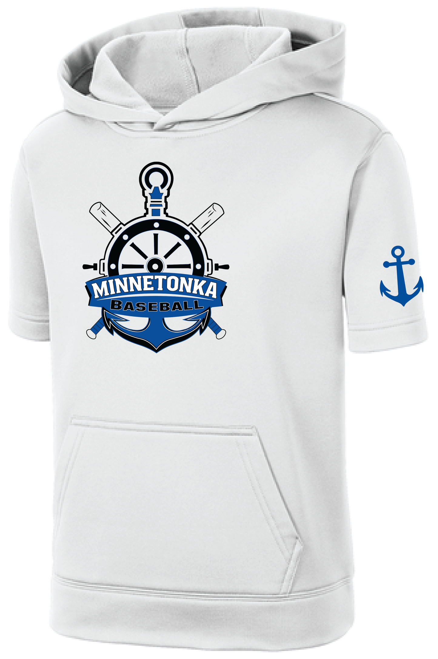 Baseball Youth Performance Fleece Short Sleeve Hooded Pullover