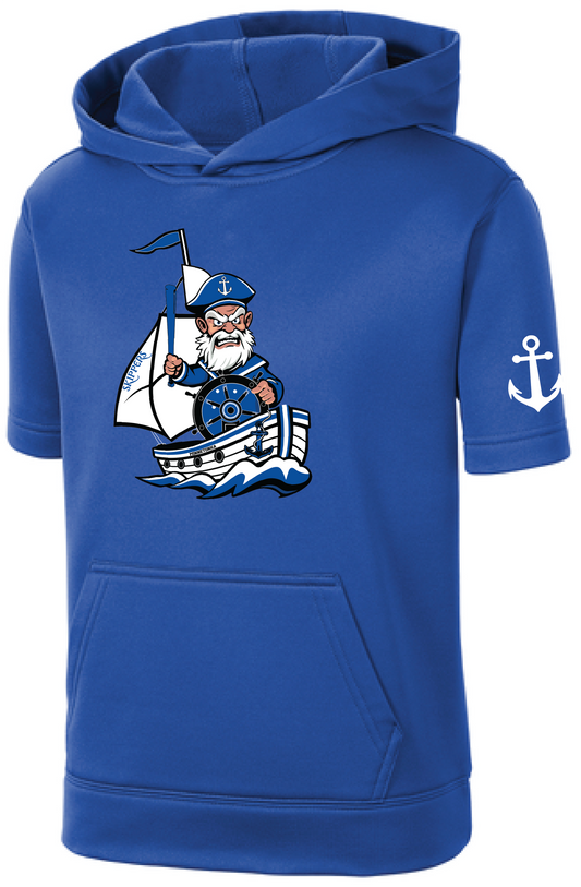 Baseball Youth Performance Fleece Short Sleeve Hooded Pullover