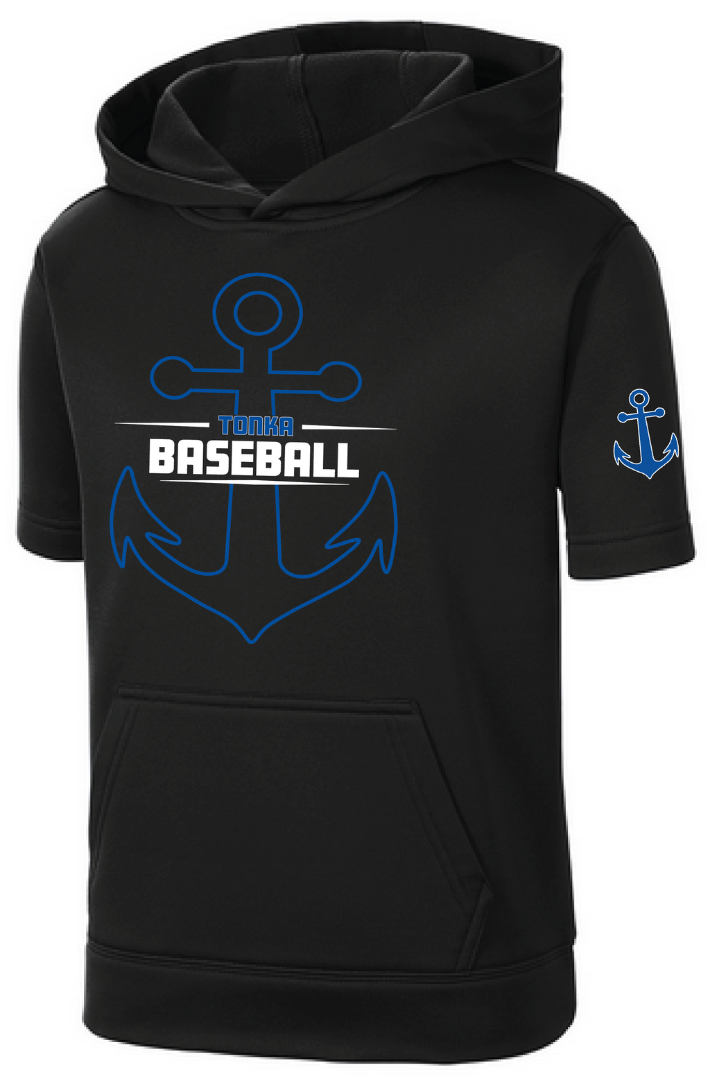 Baseball Youth Performance Fleece Short Sleeve Hooded Pullover