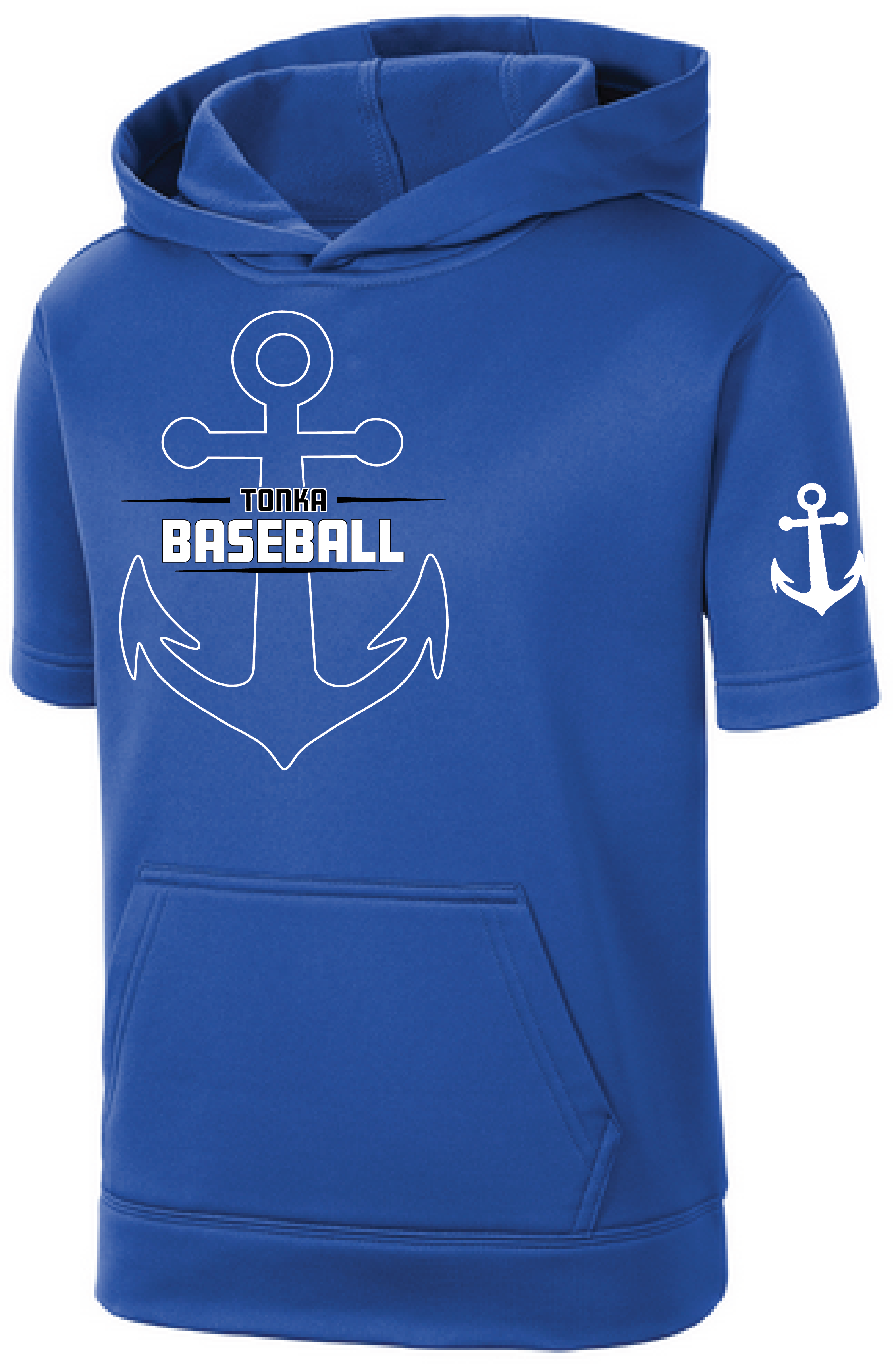 Baseball Youth Performance Fleece Short Sleeve Hooded Pullover