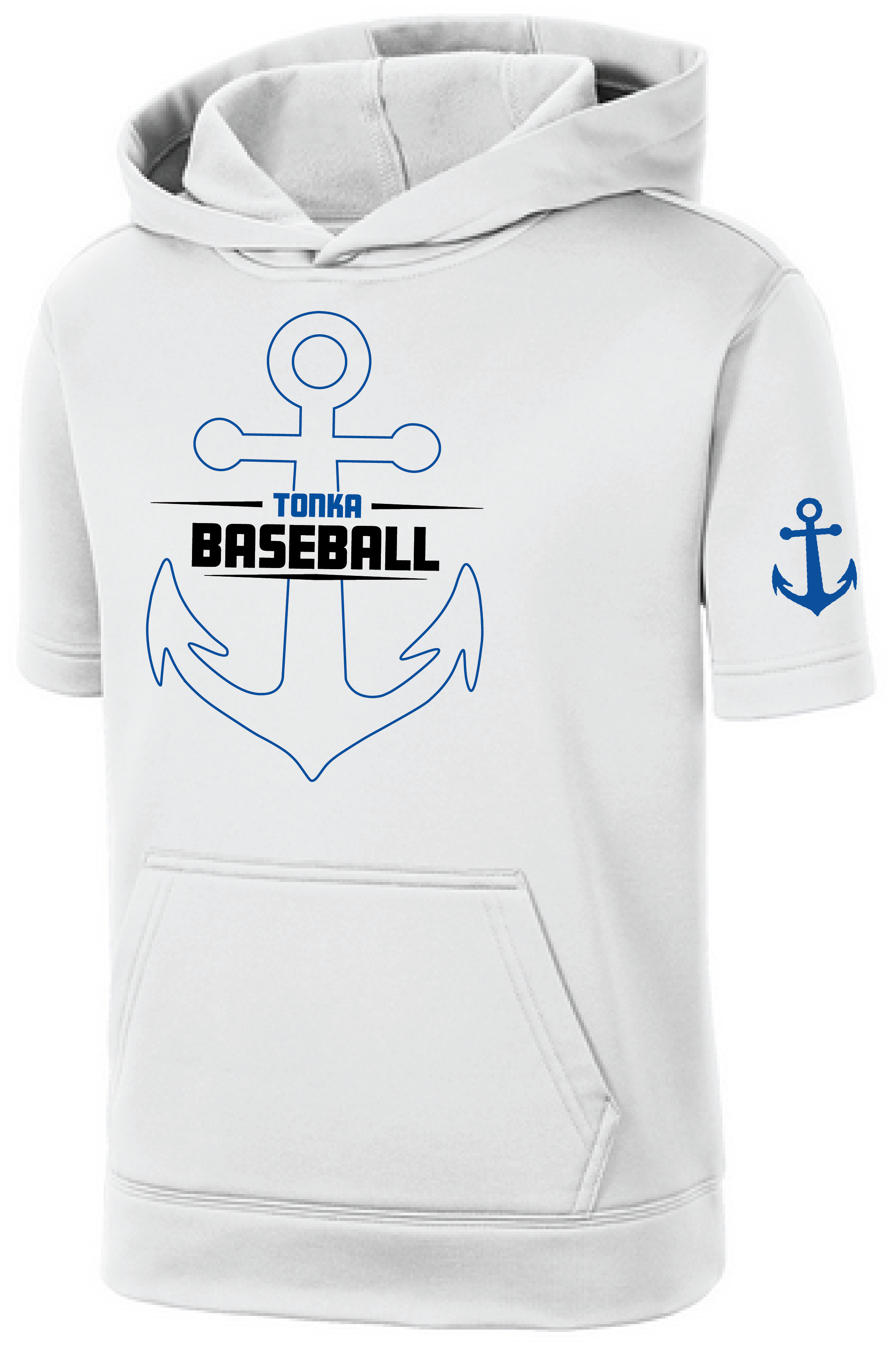 Baseball Youth Performance Fleece Short Sleeve Hooded Pullover