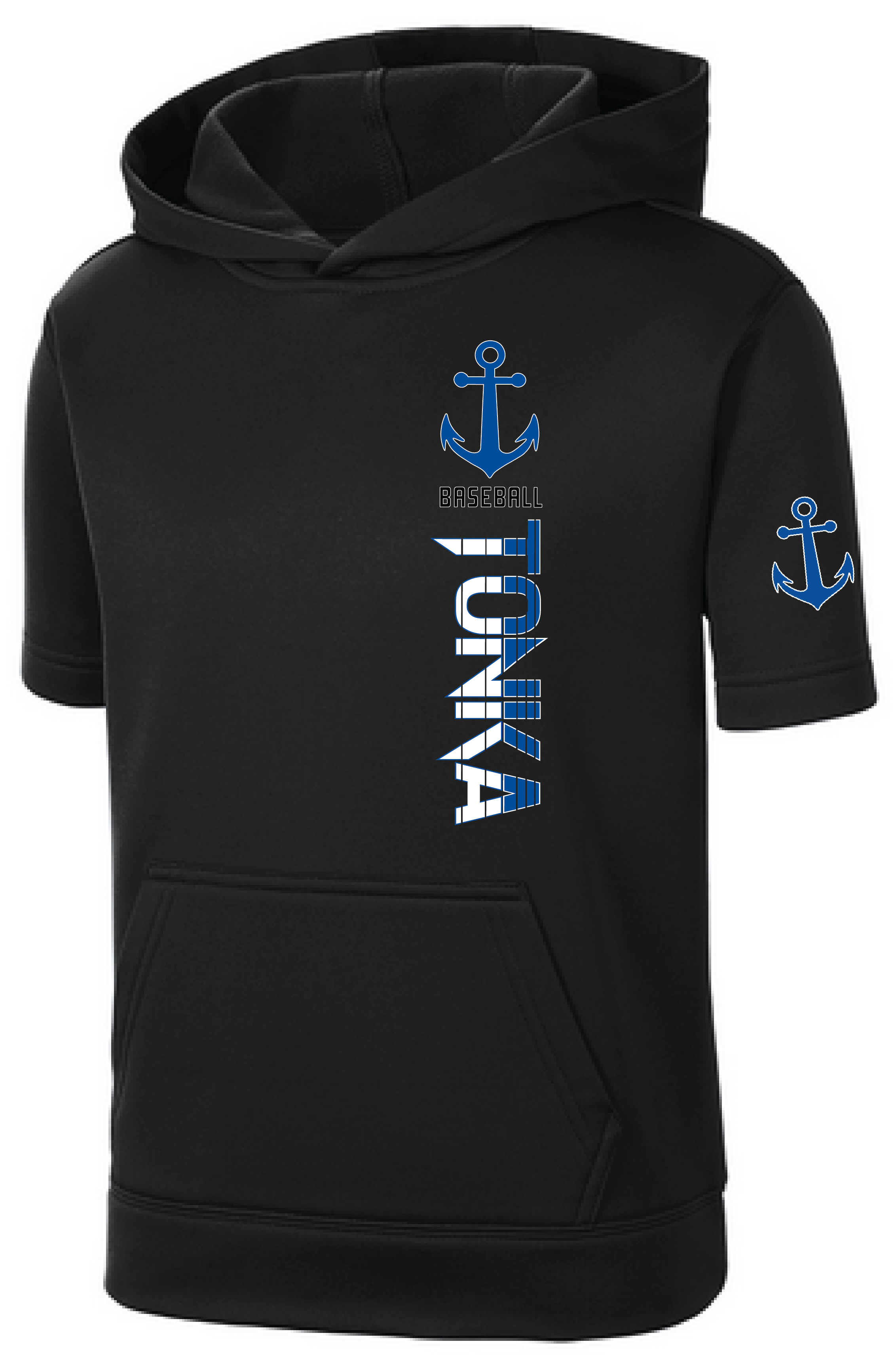 Baseball Youth Performance Fleece Short Sleeve Hooded Pullover