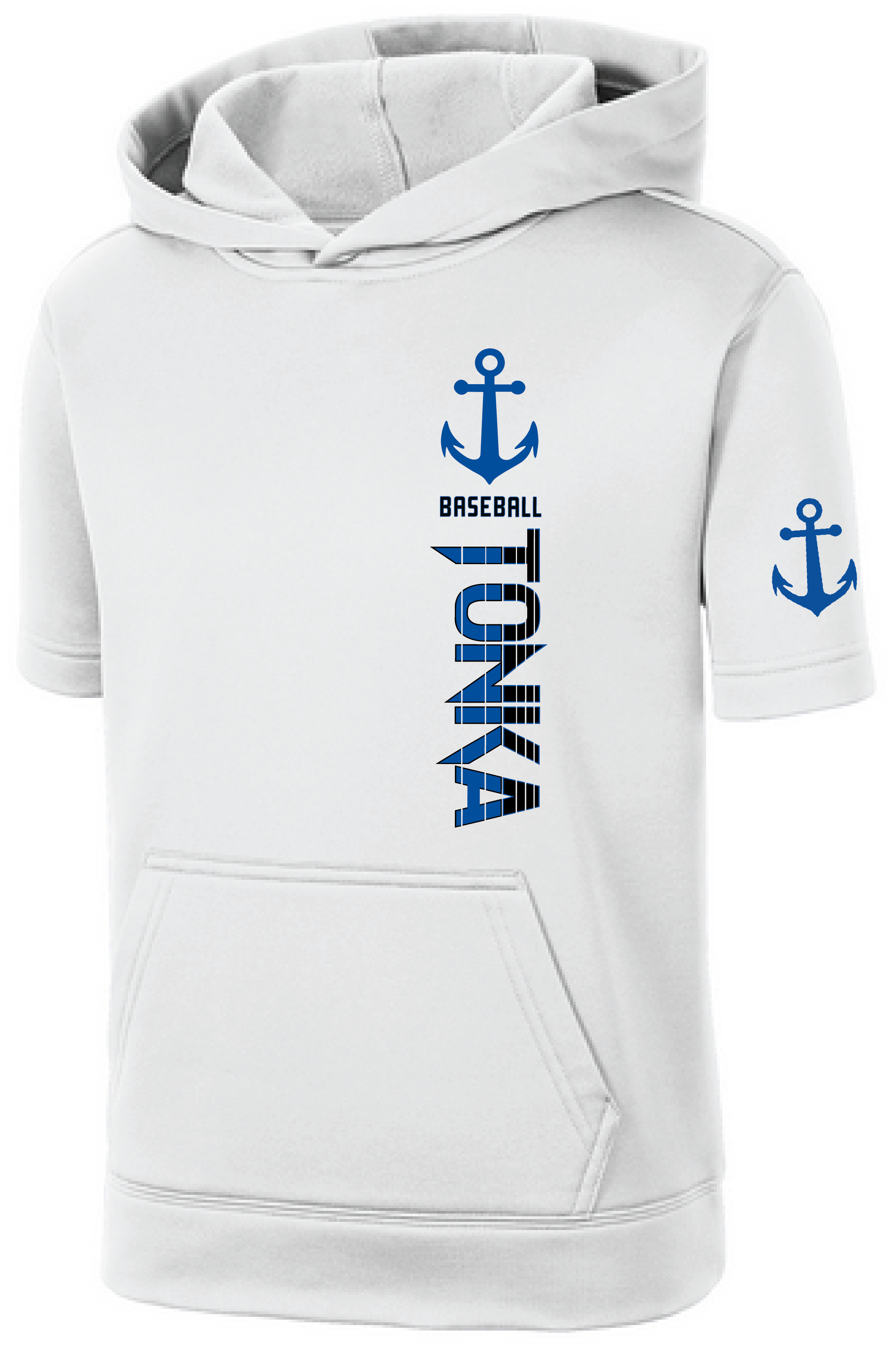 Baseball Youth Performance Fleece Short Sleeve Hooded Pullover