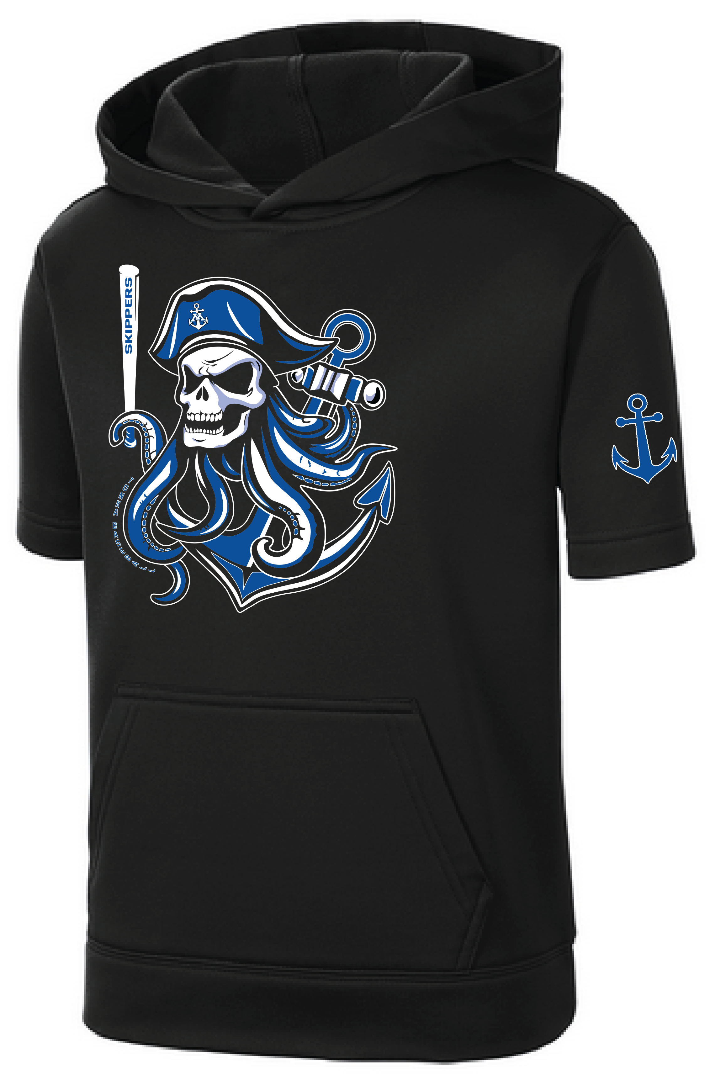 Baseball Youth Performance Fleece Short Sleeve Hooded Pullover