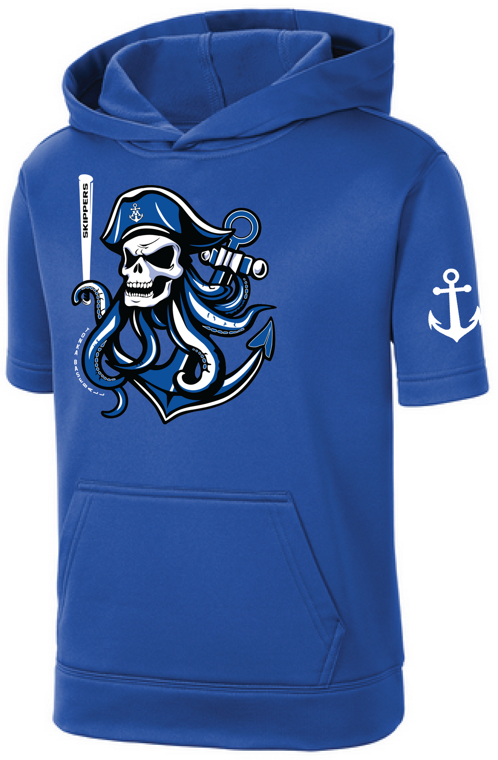 Baseball Youth Performance Fleece Short Sleeve Hooded Pullover