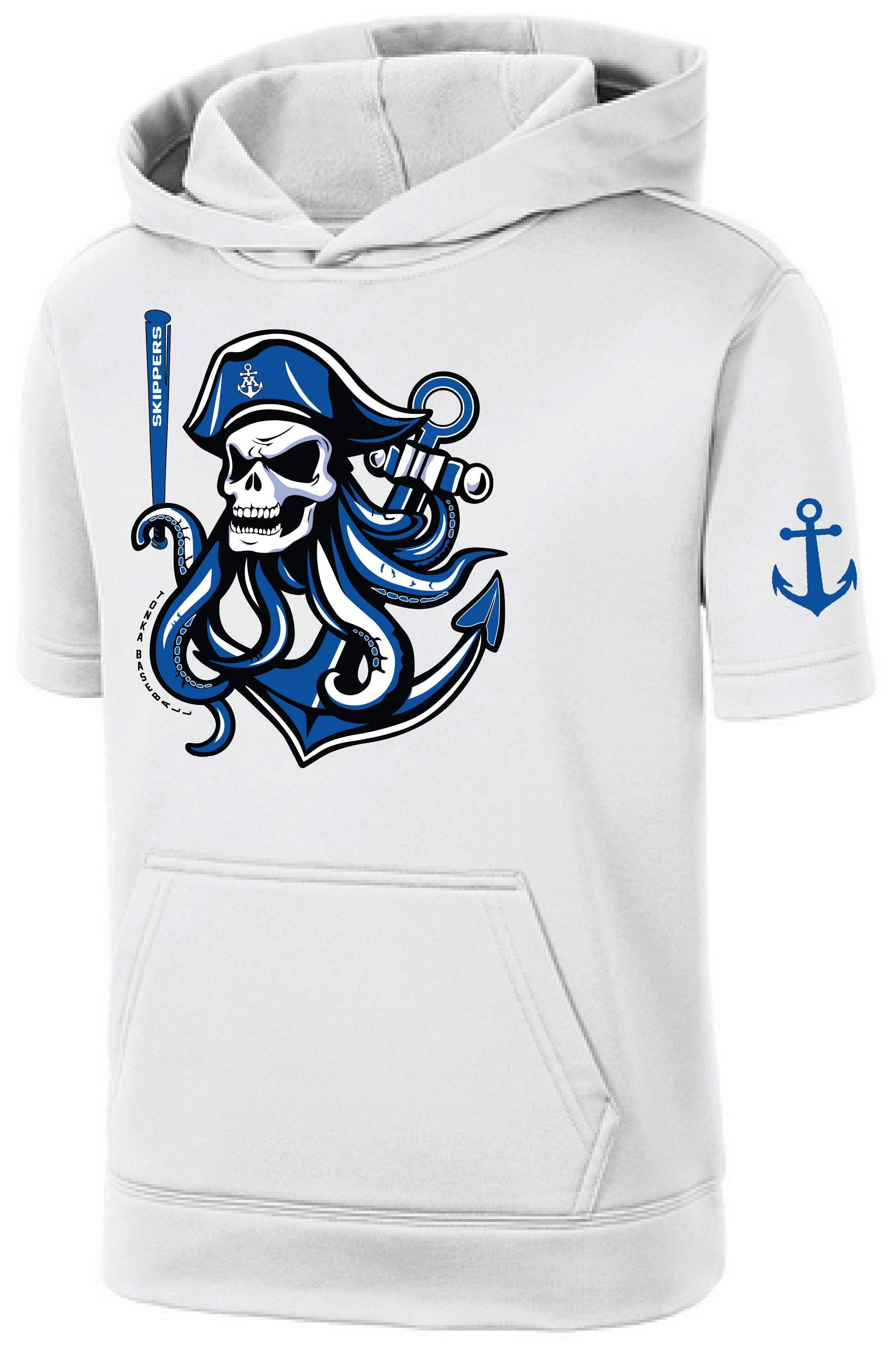 Baseball Youth Performance Fleece Short Sleeve Hooded Pullover