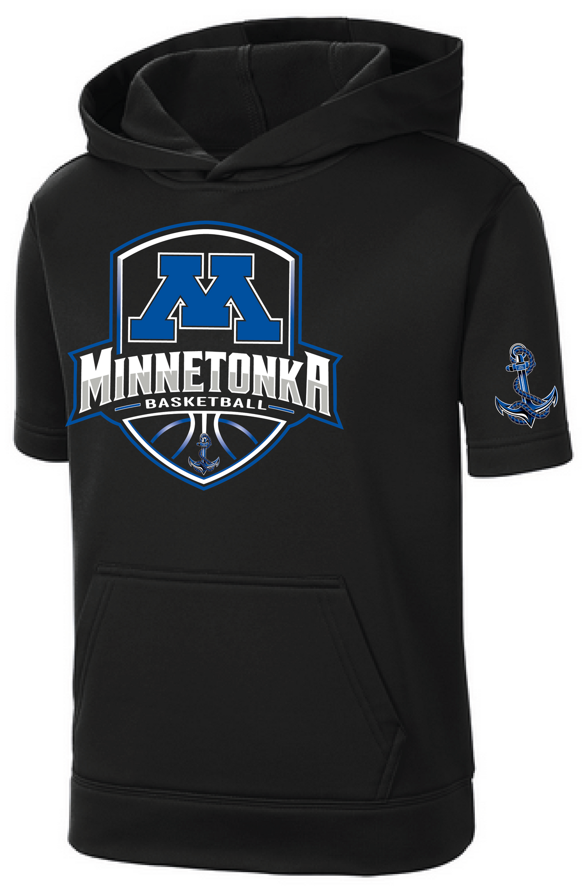 Youth Basketball Short Sleeve Fleece Hooded Pullover