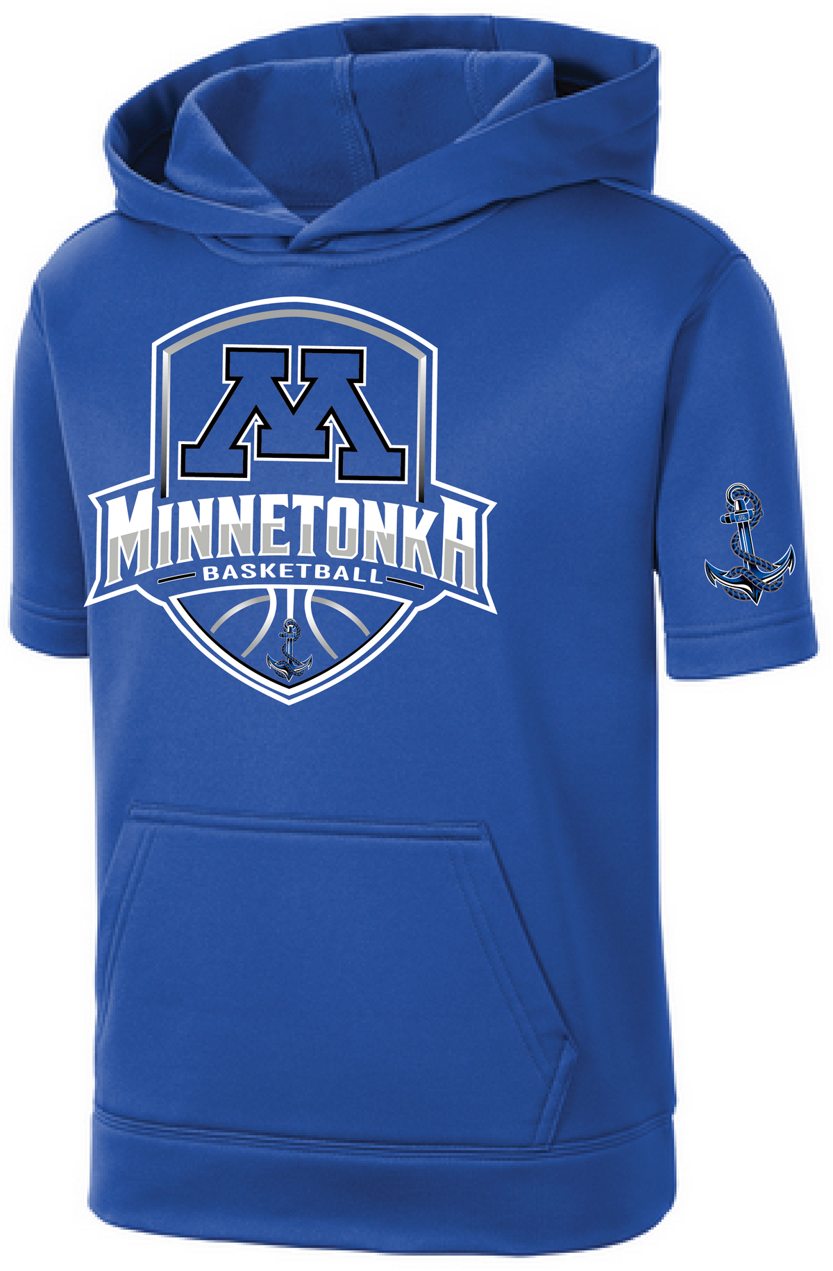 Youth Basketball Short Sleeve Fleece Hooded Pullover