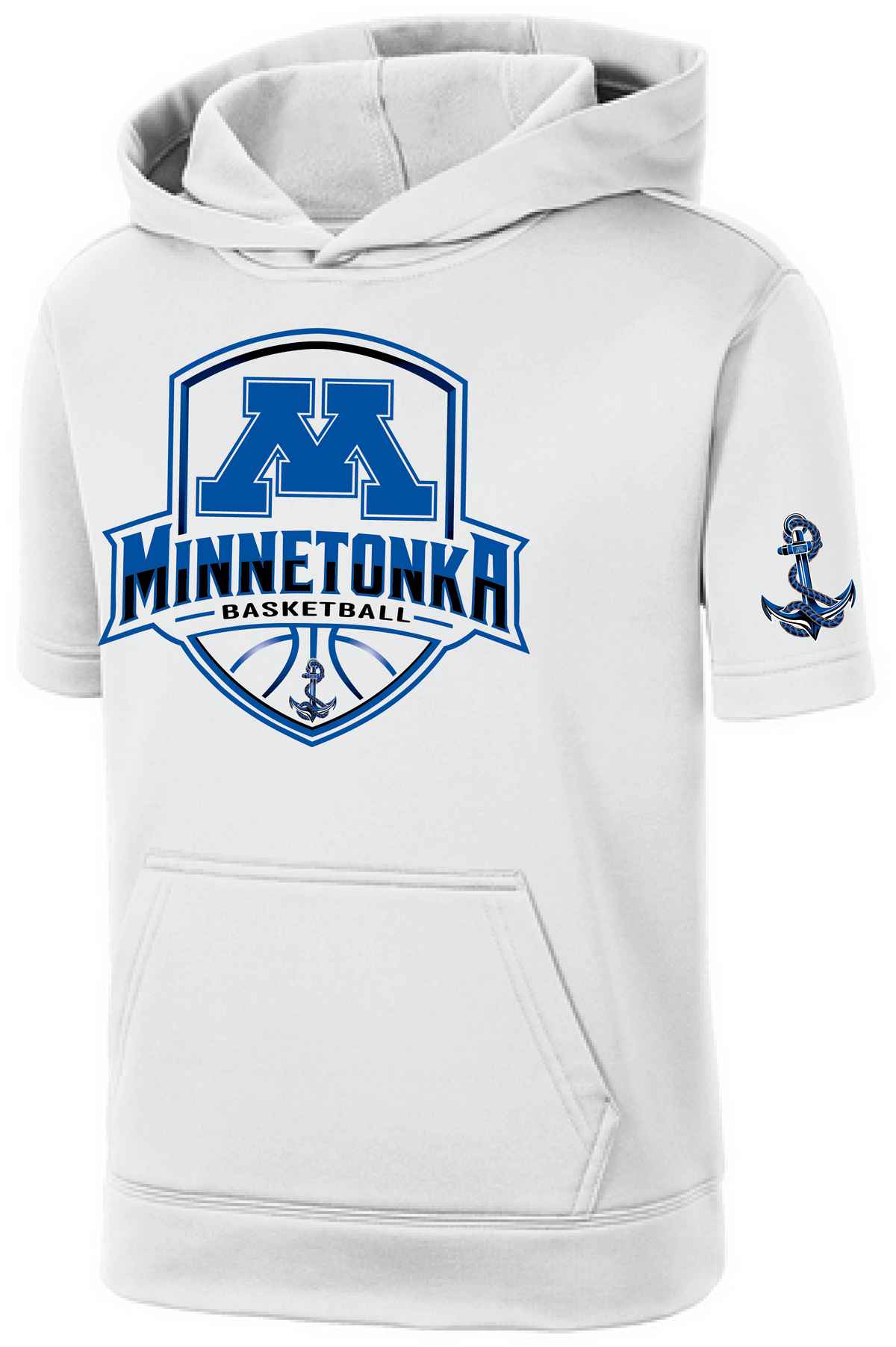 Youth Basketball Short Sleeve Fleece Hooded Pullover