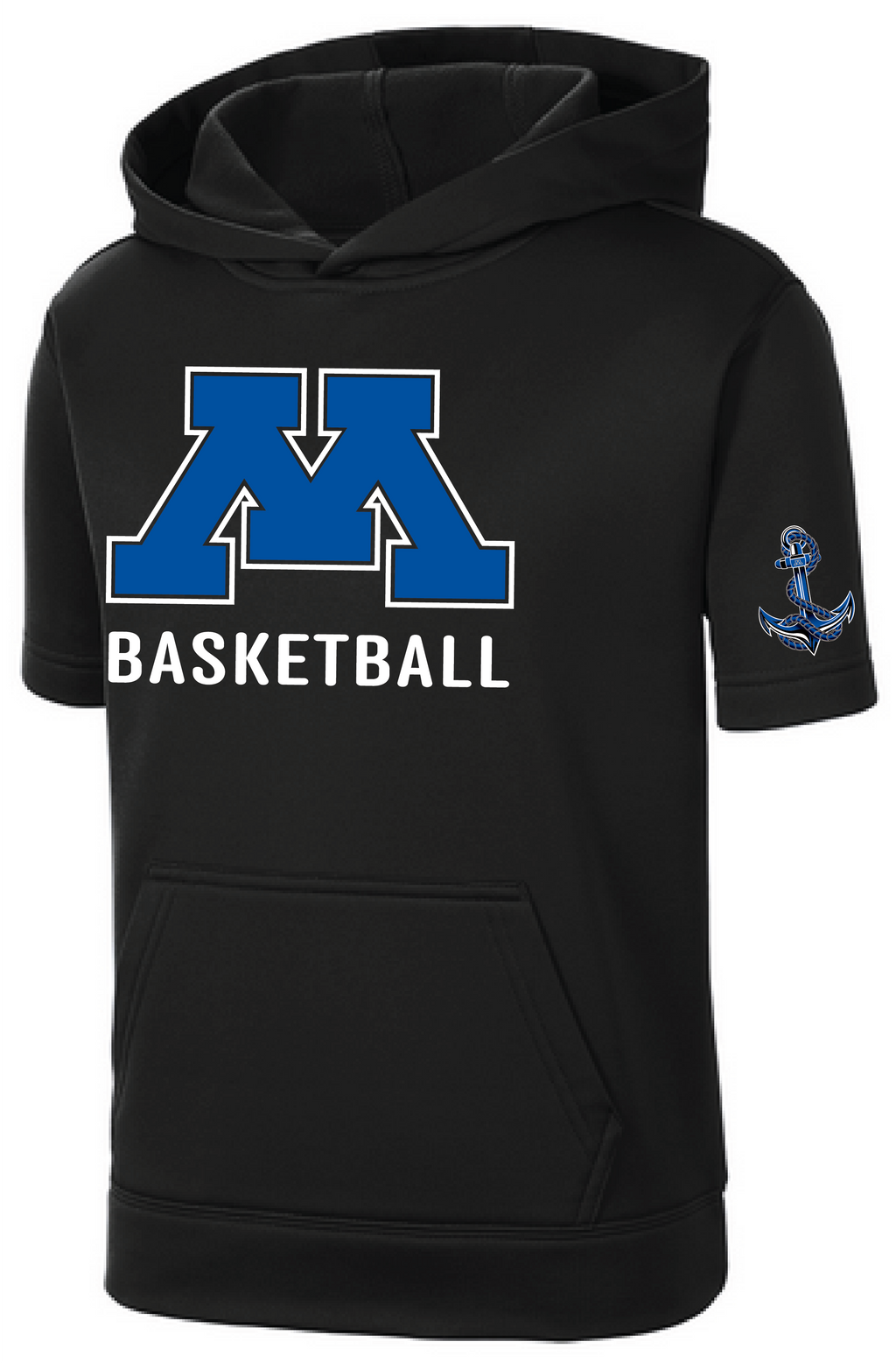 Youth Basketball Short Sleeve Fleece Hooded Pullover
