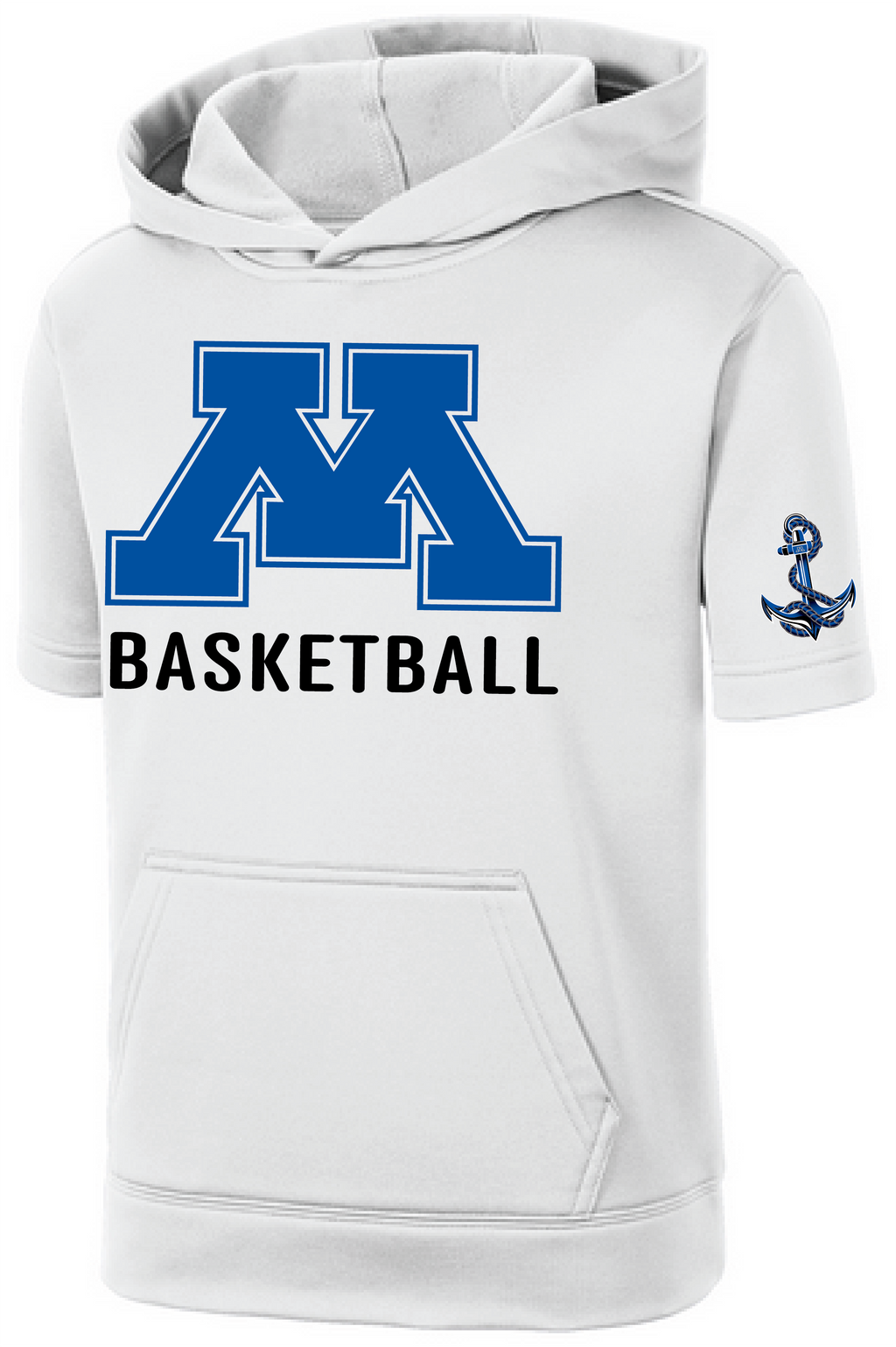 Youth Basketball Short Sleeve Fleece Hooded Pullover