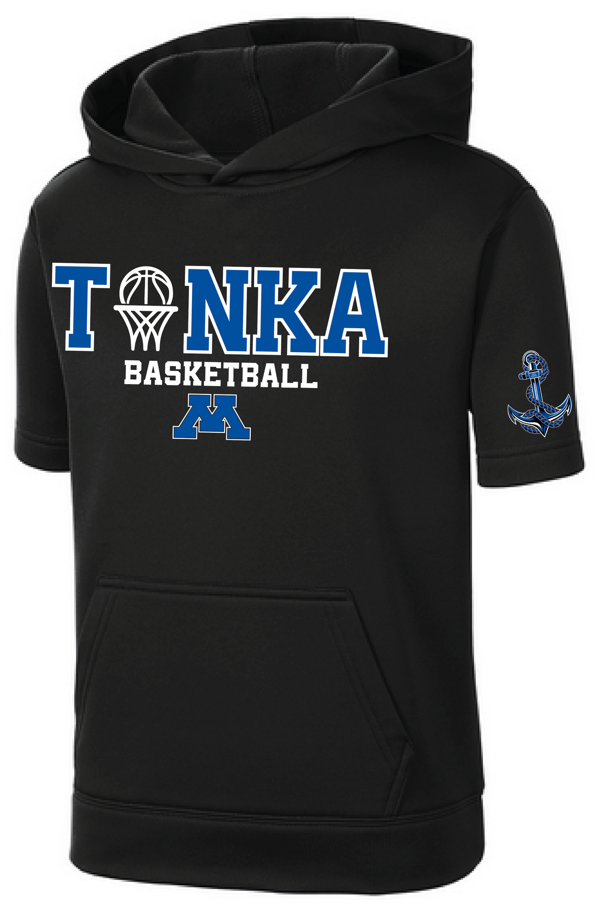Youth Basketball Short Sleeve Fleece Hooded Pullover