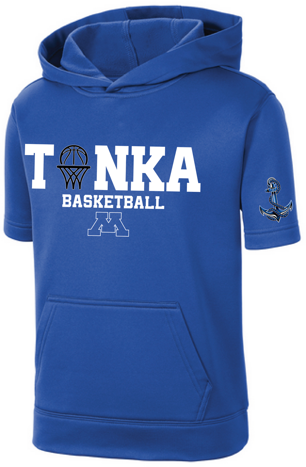Youth Basketball Short Sleeve Fleece Hooded Pullover