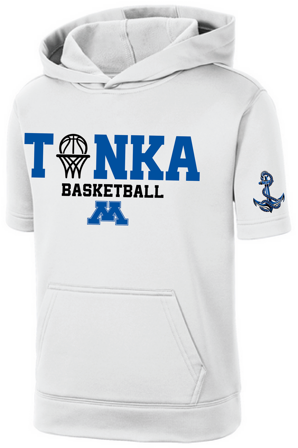 Youth Basketball Short Sleeve Fleece Hooded Pullover