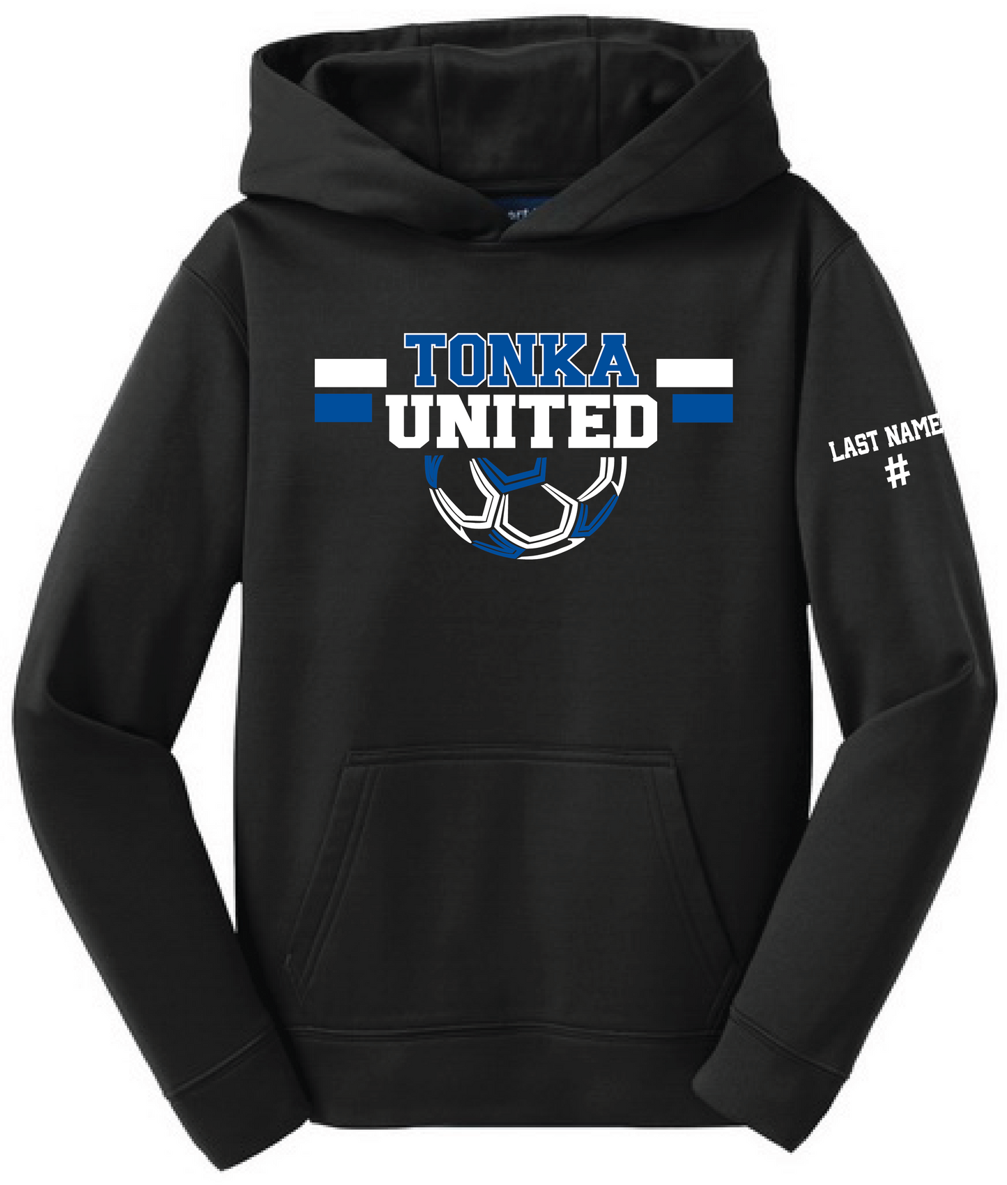 Tonka United Youth Unisex Mid-Weight Sport-Wick Performance Hoodie