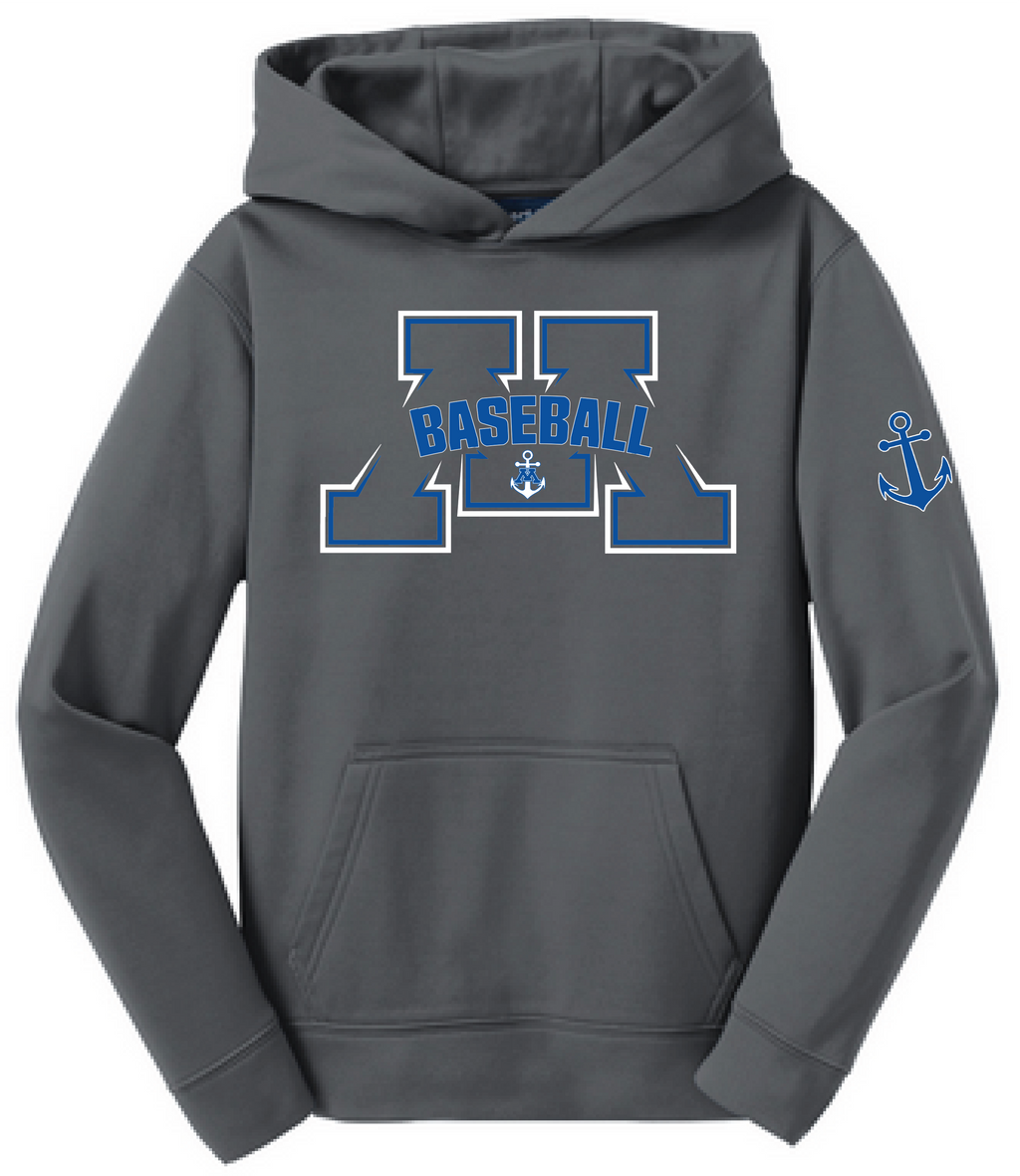 Baseball Youth Performance Fleece Hoodie