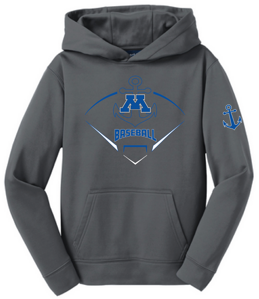Baseball Youth Performance Fleece Hoodie
