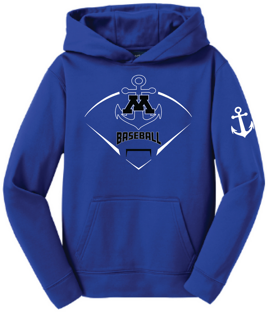 Baseball Youth Performance Fleece Hoodie