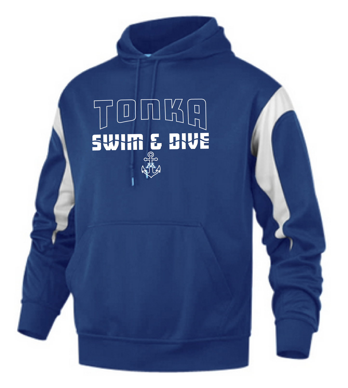 Tonka Swim & Dive Sm Anchor White Panel Hoodie - Adult